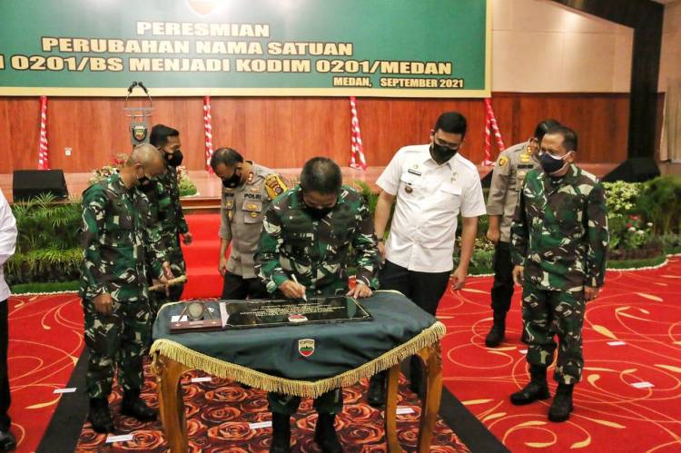 Wali Kota Medan Hadiri Peresmian Nama Baru Satuan Kodim 0201/Medan