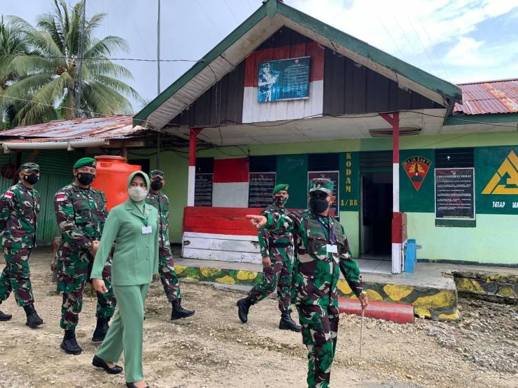 Satgas Pamtas RI-PNG Yonif 131/Braja Sakti Terima Kunjungan Pangdam I/Bukit Barisan