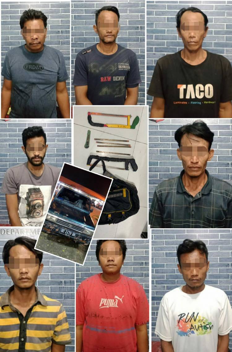 8 Pencuri Besi Rel Bekas Milik PT.KAI Berhasil Di Bekuk