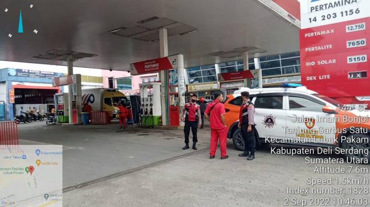 Antisipasi Gangguan Kamtibmas, Sat Samapta Polresta Deli Serdang Gencar Laksanakan Patroli Ke SPBU