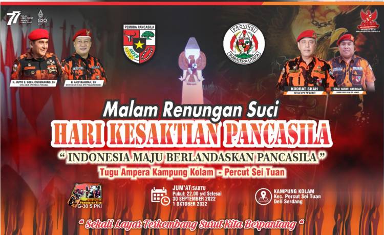 MPW PP Sumut Akan Peringati Hari Kesaktian Pancasila Di Kampung Kolam, Budi Syahputra : Telah Rampung 100 Persen