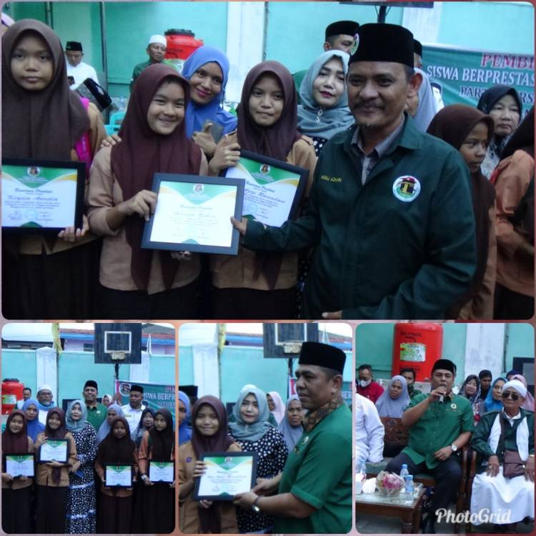 Ketua PPP Belawan Memberi Bea Siswa Berprestasi SMP ALWASLIYAH 9 Medan