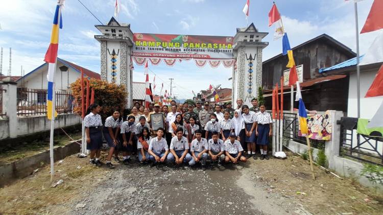 Lestarikan Nilai Luhur Pancasila, Koramil 05/PY Resmikan Kampung Pancasila di Desa Tanjung Morawa