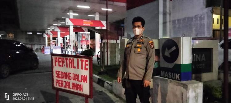 Personel Polsek Medan Baru  Monitoring Pemantauan di Beberapa SPBU