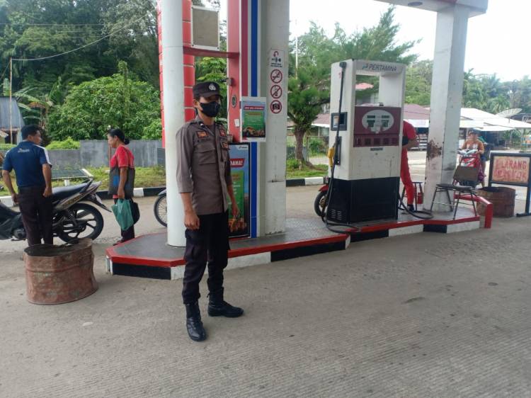 Cegah Penyalahgunaan, Polsek Lahewa Monitoring distribusi BBM di SPBU