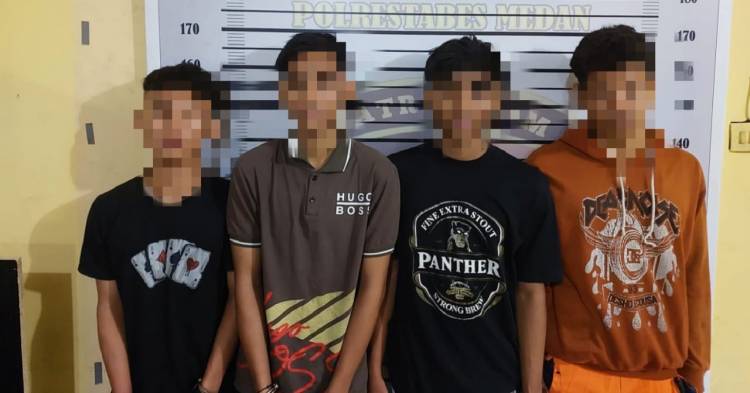 Polsek Medan Timur Ringkus Anggota Geng Motor Sadis Bersajam