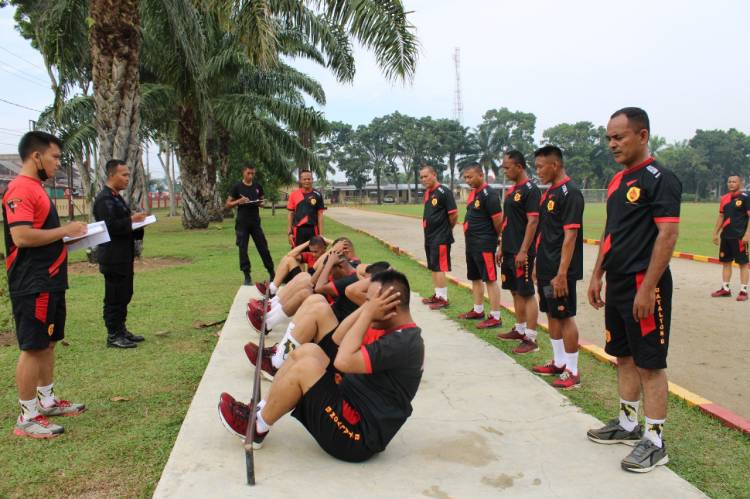 Batalyon B Brimob Sumut Gelar Test Kesamaptaan Jasmani Semester II Tahun 2022
