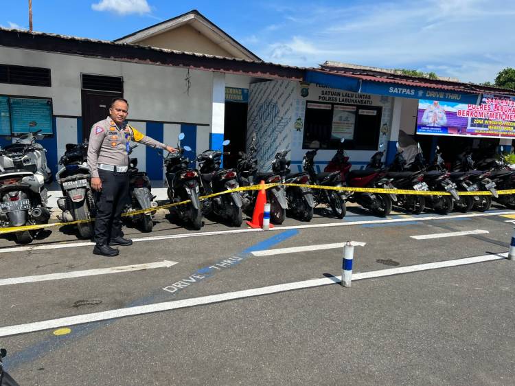 Satlantas Polres Labuhanbatu Tahan 213 Motor Melanggar Aturan