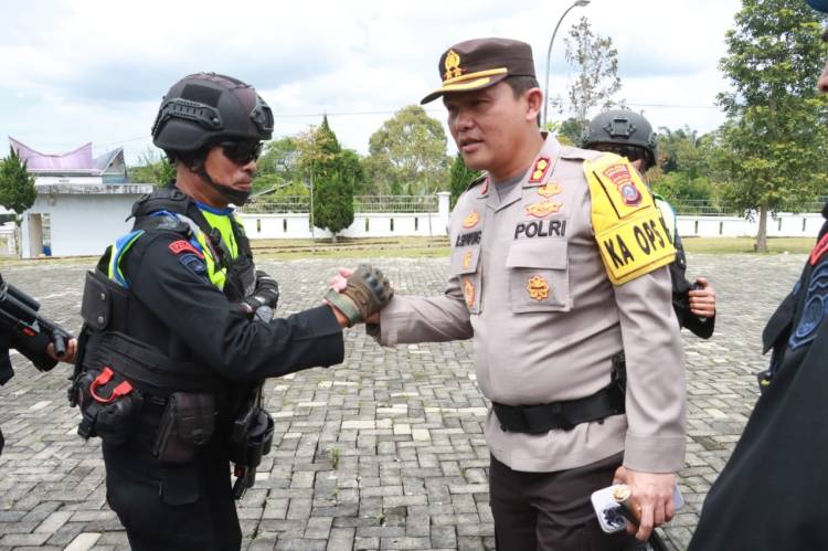 Kapolres Terima  Personel BKO Polda Sumut Amankan Pilpanag di Simalungun