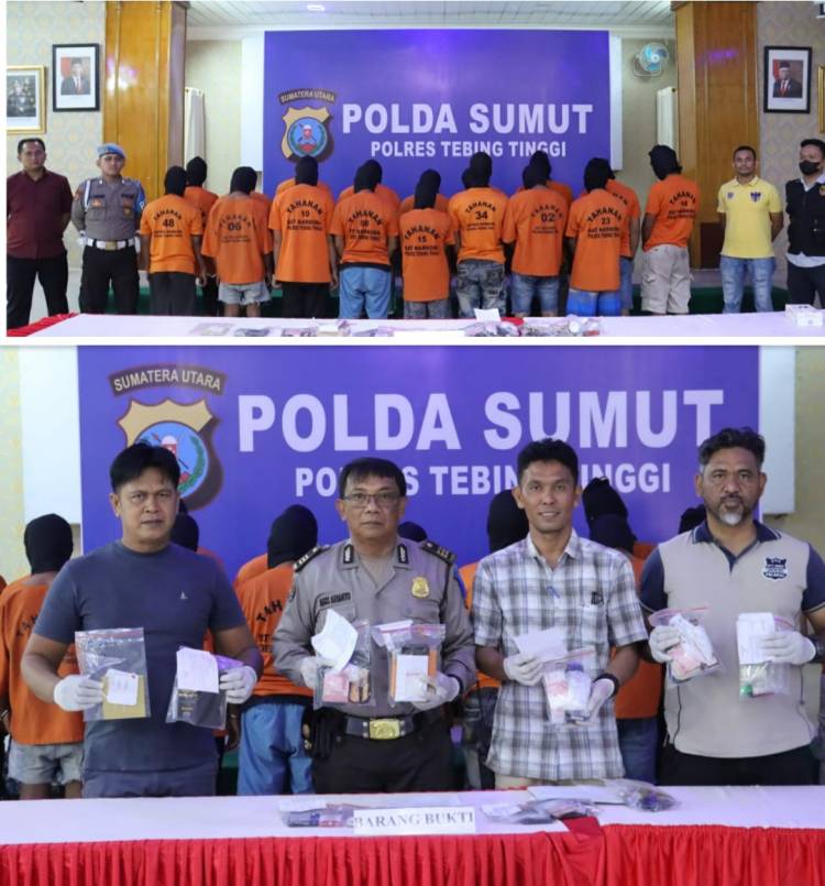 17 Bandit Narkoba Berhasil Ditangkap Polres Tebingtinggi