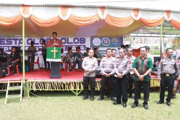Kapolres Simalungun Hadiri Perayaan Jubelium 120 Tahun Injil Simalungun dan Sampaikan Himbauan Tentang Pengamanan Pemilihan Kepala Desa