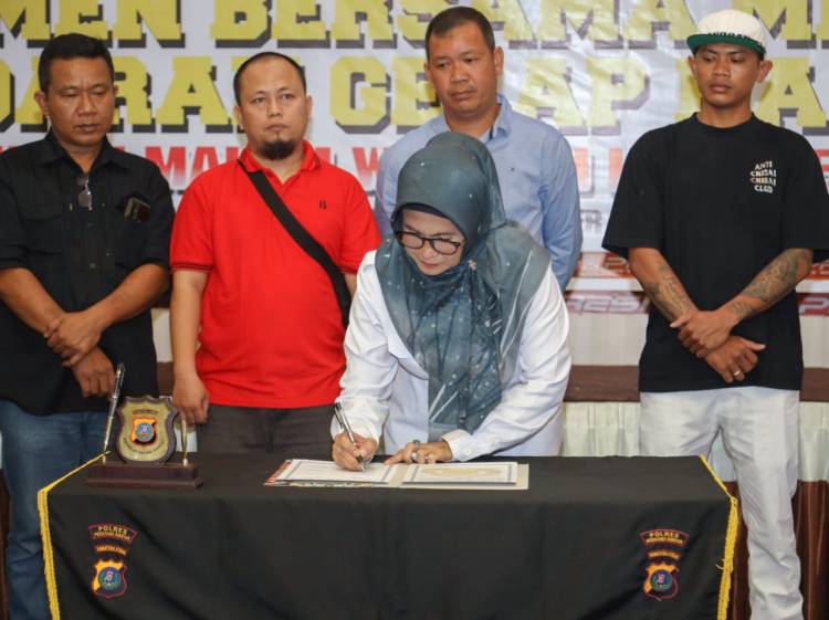 Tolak Peredaran Narkoba, Kapolres dan Wali Kota Tanda Tangani Naskah Komitmen Bersama Pengelola THM