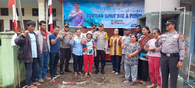 Polres Karo Beri Bantuan Sumur Bor untuk Warga Tiga Panah