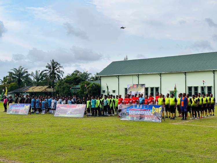 Dandim 0204/DS Gelar Turnamen Sepak Bola U-15 Menyambut HUT Ke-78 TNI