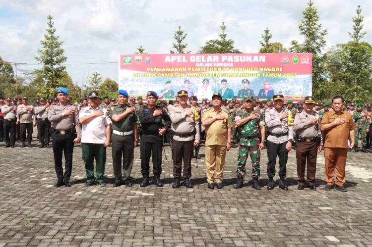 Polres Simalungun Menggelar Apel Pasukan Pengamanan Pemilihan Pangulu Nagori Gelombang Ke-2 dan Pergeseran Logistik di 77 Nagori