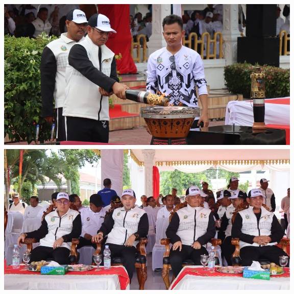 Kapolresta Deli Serdang Hadiri Upacara Kirab Api PON XXI Aceh - Sumut Tahun 2024