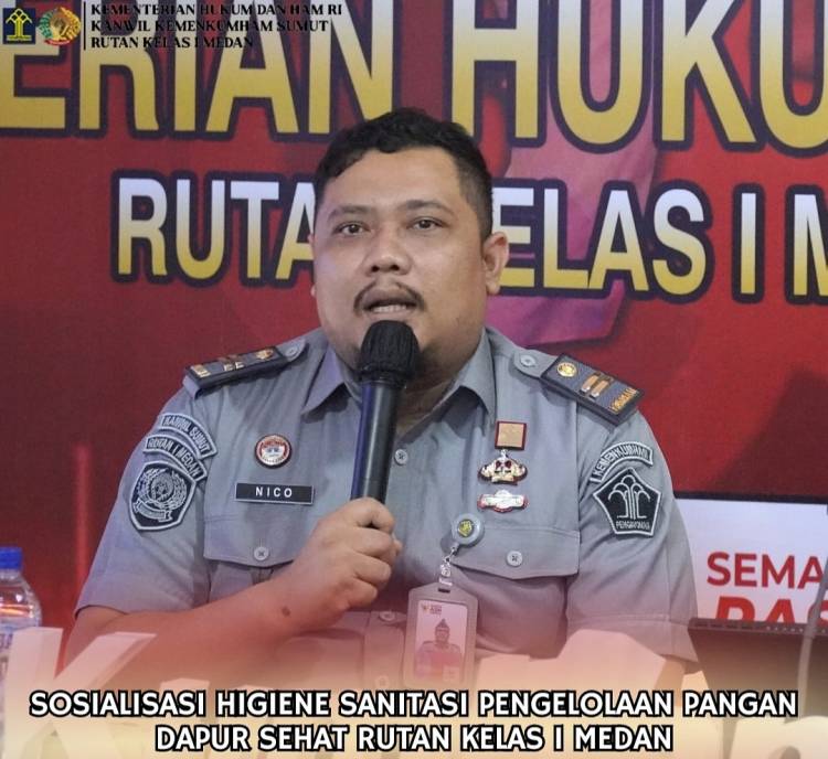 Sosialisasi Hygiene Sanitasi Pengelolaan Pangan Dapur Sehat Rutan Kelas 1 Medan