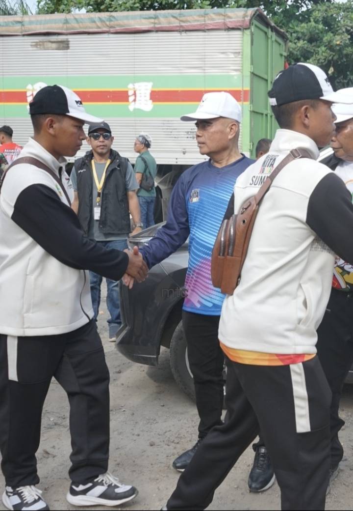 Kirab Api PON XXI Aceh - Sumut Disambut Assisten Perekonomian Dan Pembangunan