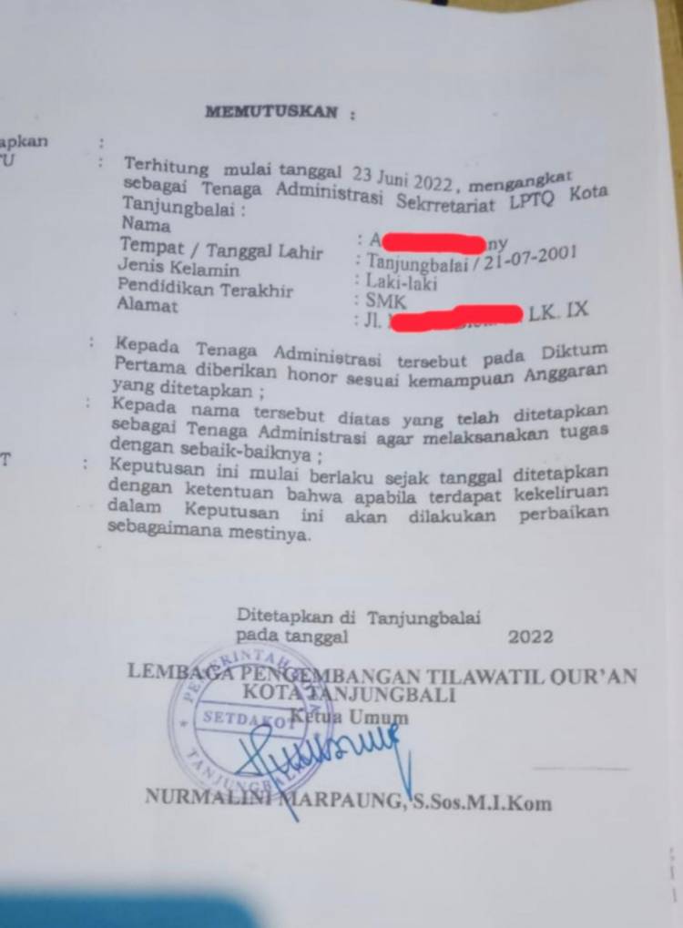 Terkait kasus dugaan penipuan, Oknum Ketua Warkat Diduga Catut Tanda Tangan Sekda
