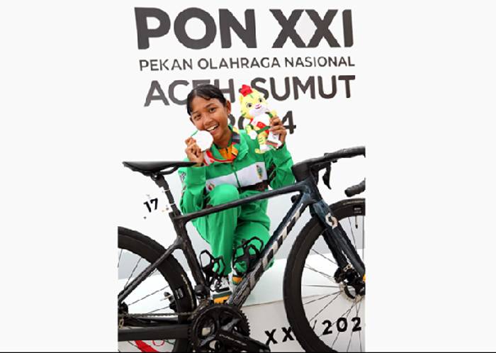 Zahra Indarso, Anak Tukang Bengkel Sepeda Raih Perunggu di Cabor Road Race Jarak Pendek PON XXI Tahun 2024