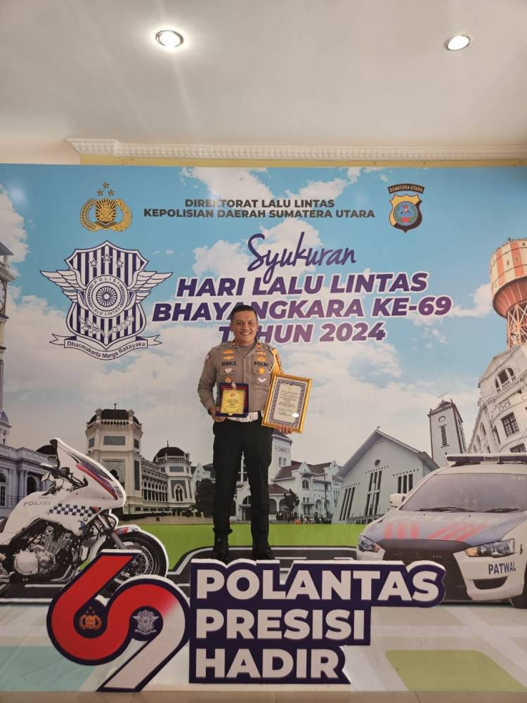 Sat Lantas Polres Simalungun Raih Juara III Lomba Konten Lalu Lintas dalam Hari Bhayangkara ke-69 di Poldasu