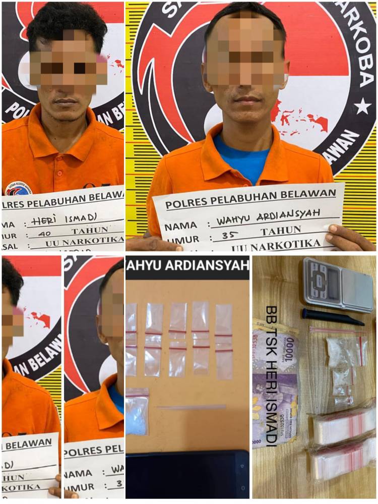 Sat Narkoba Polres Pelabuhan Belawan Tangkap 2 Pengedar dan 1  Pemakai di Mabar Hilir