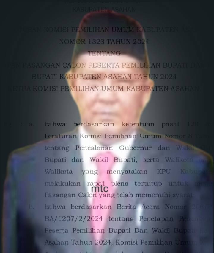 KPU Asahan Tetapkan Paslon Bupati Dan Wakil Bupati