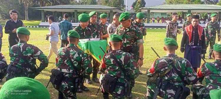 Purna Tugas Pamtas RI - PNG, Prajurit Yonif 125/Si"Mbisa Disambut Forkopimda Kabupaten Karo
