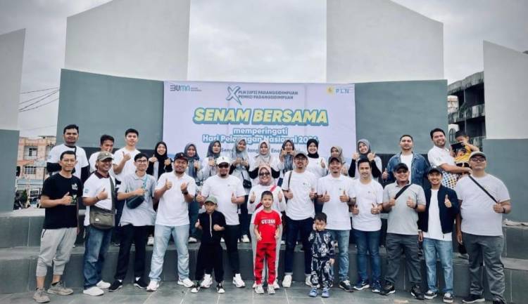 PLN UP3 Padangsidimpuan Berkolaborasi dengan Pemko Padangsidimpuan Gelar Senam Sehat