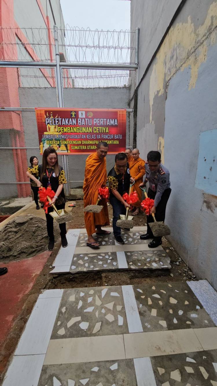 Lapas Pancur Batu Gelar Prosesi Peletakan Batu Pertama Pembangunan Cetiya