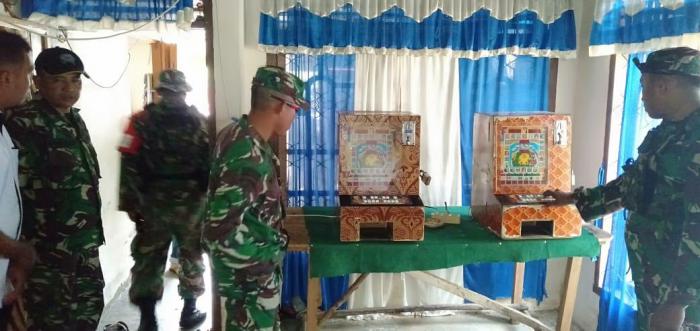 Prajurit Yonif 133/YS Gerebek Judi Jackpot di Sungai Pimping 