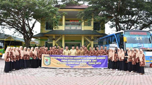 Bupati Sergai Lepas 64 Kafilah Seleksi Qasidah/Nasyid XVII Tingkat Provsu