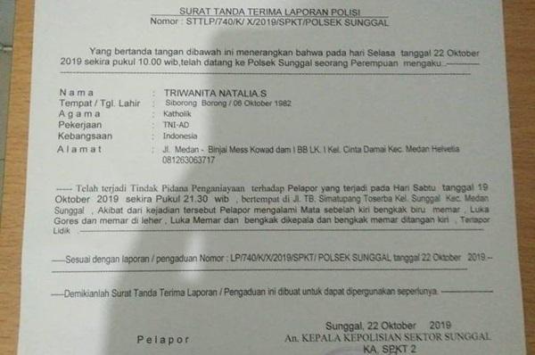 Usai Belanja, Wanita Anggota TNI AD di Medan Dianiaya Dalam Mobil