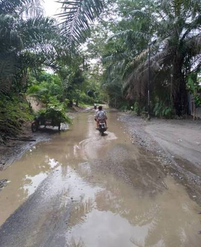 Disenyalir Drainase Tidak Berfungsi, Air Menggenangi Ruas Jalan