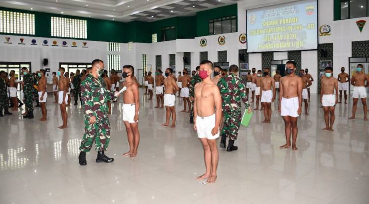 Kasdam I/BB Buka Sidang Parade Penerimaan Tamtama PK TNI AD Gelombang II 2020