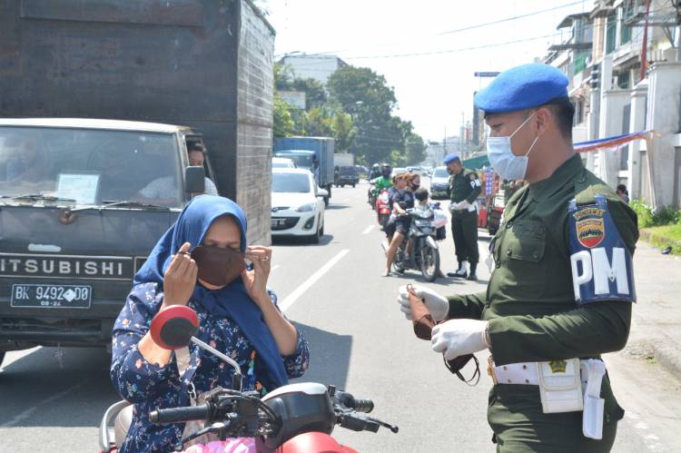Pomdam I/BB Kerahkan Satu Regu Personel Gelar Operasi Pendisplinan Prokes