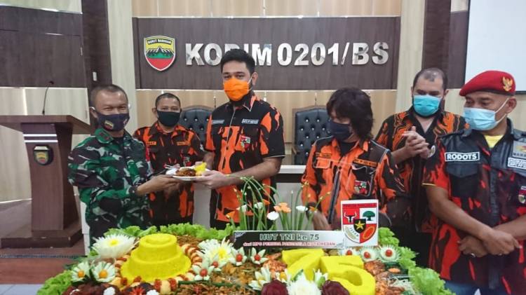 MPC PP Kota Medan Silaturahmi ke Kodim 0201/BS Rayakan HUT TNI ke-75 Tahun