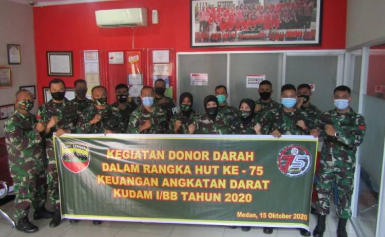 HUT Keuangan AD ke 75, Kudam I/BB Warnai Baksos "Donor Darah"