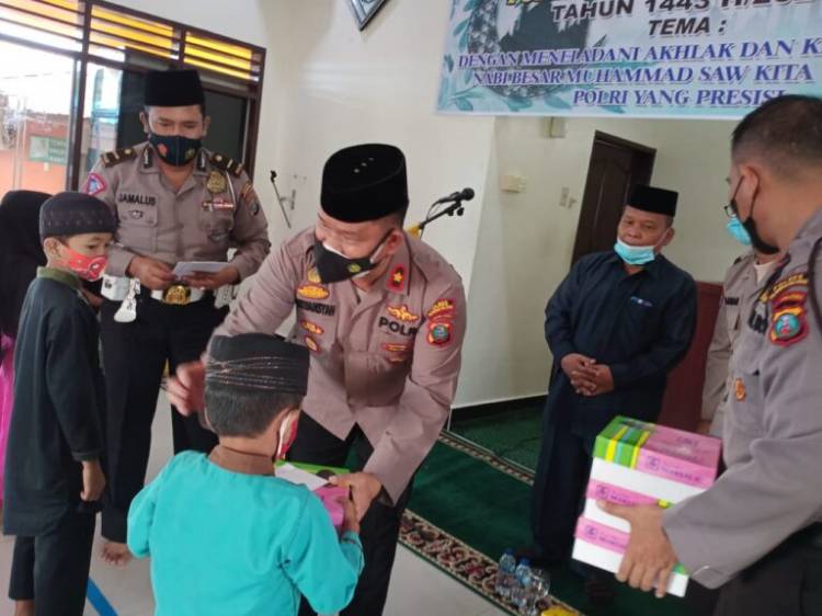 Polres Pelabuhan Belawan Memperingati Maulid Nabi Muhammad Dan Santuni Anak Yatim