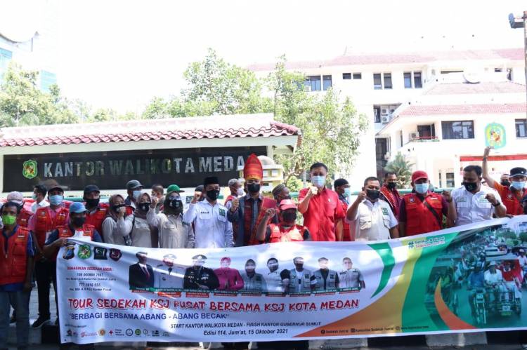 KSJ Berbagi Sembako Kepada Betor, Pemko Medan Beri Apresiasi