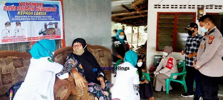 Polsek Kota Kisaran Bersama Forkopimcam Laksanakan Vaksinasi Door To Door