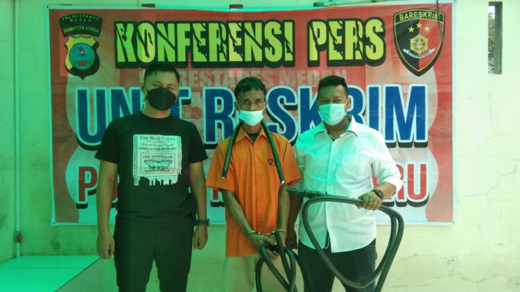 Pelaku Pencurian Kabel Tower Ditangkap Petugas Reskrim Polsek Medan Baru