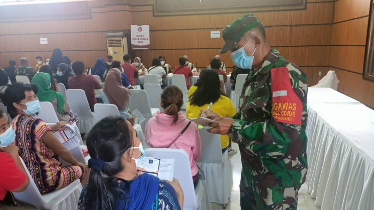 Kodim 0204/DS Bersama Perempuan Jenggala dan PT Olam Indonesia Gelar Servak Covid-19