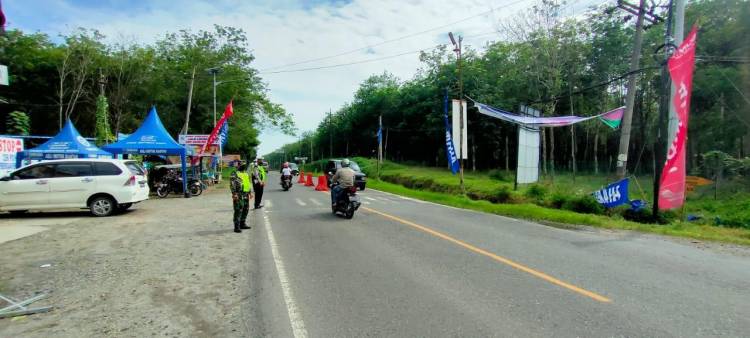 PPKM Level 3, Polres Simalungun Tetap Melaksanakan Penyekatan di Pintu Masuk Wilayah Kabupaten Simalungun