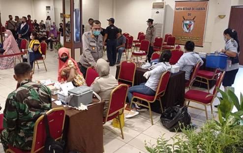 Persempit Ruang Gerak Virus Corona, Polsek Medan Kota Lakukan Vaksinasi Tahap II