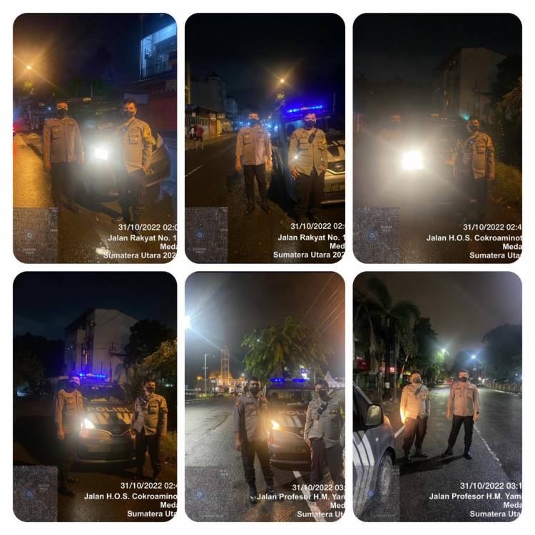 Jaga Kamtibmas, Polsek Medan Timur Gelar Patroli Blue Light