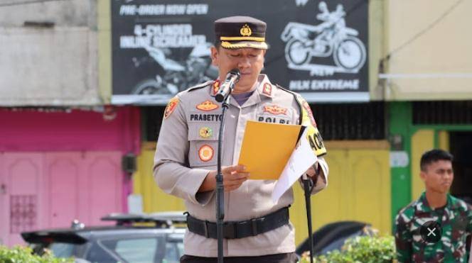 Kapolres Padangsidimpuan Bacakan Sambutan Kapolda Sumut Pada Apel Gelar Pasukan OZT 2022