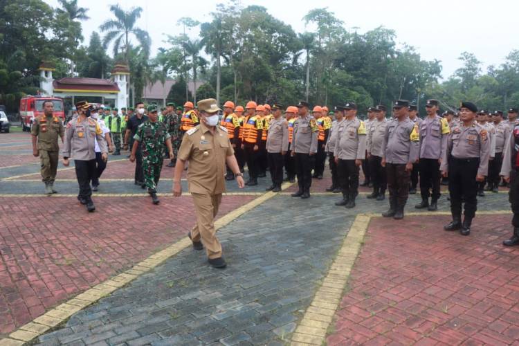 Polresta Deli Serdang Bersama Dengan Pemerintahan Kabupaten Deli Serdang Gelar Apel Kesiapsiagaan Penanggulangan Bencana
