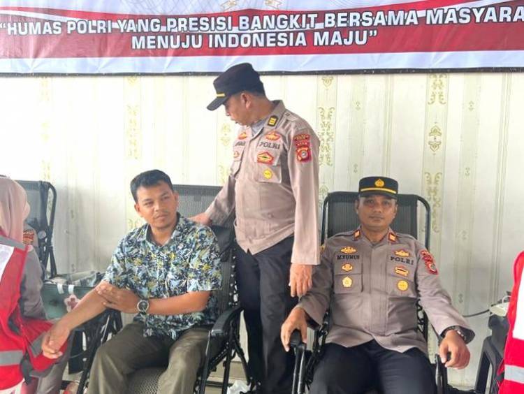 HUT ke-71 Humas Polri, Polres Pidie Gelar Donor Darah