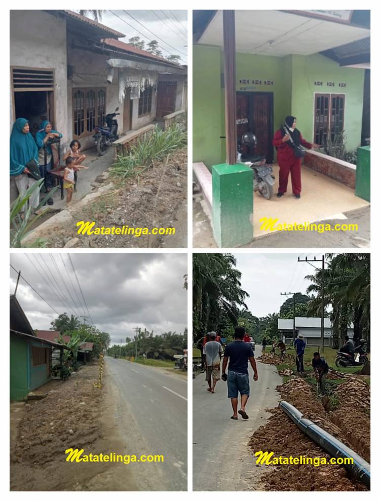 Pemasangan Pipa Jaringan WTP  PDAM Simpang Bukit Tua Terkesan   Membahayakan Pengguna Jalan
